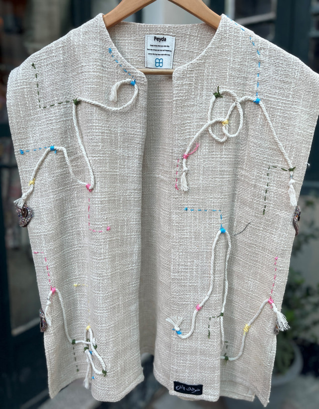 وست زنانه پیدا از جنس جوت