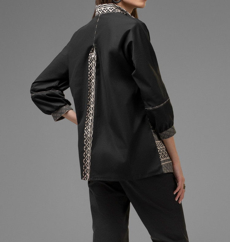 کت زنانه کتان با المان های ایرانی