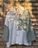 شومیز زنانه دو رنگ موسیلین